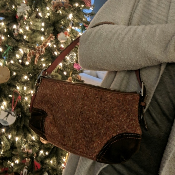 Coach wool and leather baguette bag - Picture 1 of 6